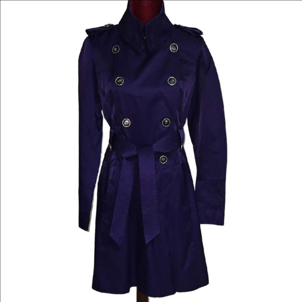 Purple Double-Breasted Women's Raincoat Size Medium